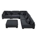  Manufacturer Color_Black -- Traverse 8555BK*6OT 6 pc Modular Sectional with Ottoman IMAGE 3