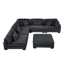  Manufacturer Color_Black -- Traverse 8555BK*6OT 6 pc Modular Sectional with Ottoman IMAGE 4