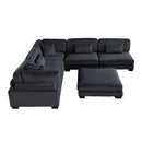  Manufacturer Color_Black -- Traverse 8555BK*6OT 6 pc Modular Sectional with Ottoman IMAGE 5