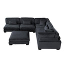  Manufacturer Color_Black -- Traverse 8555BK*6OT 6 pc Modular Sectional with Ottoman IMAGE 6