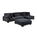  Homelegance Traverse 8555BK*CRACVCOT 4 pc Modular Sectional with Reversible Chaise and Ottoman IMAGE 1