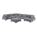  Manufacturer Color_Grey -- Traverse 8555GY*2CR3ACVCOT 7 pc Modular Sectional with Reversible Chaise and Ottoman IMAGE 1