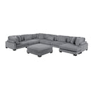  Manufacturer Color_Grey -- Traverse 8555GY*2CR3ACVCOT 7 pc Modular Sectional with Reversible Chaise and Ottoman IMAGE 1