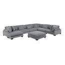  Manufacturer Color_Grey -- Traverse 8555GY*2CR3ACVCOT 7 pc Modular Sectional with Reversible Chaise and Ottoman IMAGE 2