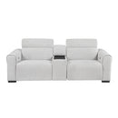  Homelegance McPherson 9455CLD-2CNPWH* Power Double Reclining Love Seat with Center Console and Power Headrests, Charging Ports IMAGE 1