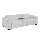  Homelegance McPherson 9455CLD-2CNPWH* Power Double Reclining Love Seat with Center Console and Power Headrests, Charging Ports IMAGE 6