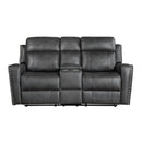  Motion Type_Power Recline -- Kellen 9515DGY-2PW Power Double Reclining Love Seat with Center Console IMAGE 1