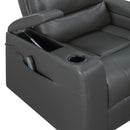  Homelegance Rose Hill 9517GY-1PWH Power Reclining Chair with Power Headrest, Heat and Massage, Receptacle, Cup-Holders with LED light, Storage Arms and Charging Ports IMAGE 10