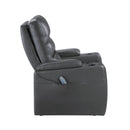  Homelegance Rose Hill 9517GY-1PWH Power Reclining Chair with Power Headrest, Heat and Massage, Receptacle, Cup-Holders with LED light, Storage Arms and Charging Ports IMAGE 3