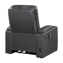  Homelegance Rose Hill 9517GY-1PWH Power Reclining Chair with Power Headrest, Heat and Massage, Receptacle, Cup-Holders with LED light, Storage Arms and Charging Ports IMAGE 4