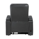  Homelegance Rose Hill 9517GY-1PWH Power Reclining Chair with Power Headrest, Heat and Massage, Receptacle, Cup-Holders with LED light, Storage Arms and Charging Ports IMAGE 5