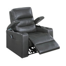  Homelegance Rose Hill 9517GY-1PWH Power Reclining Chair with Power Headrest, Heat and Massage, Receptacle, Cup-Holders with LED light, Storage Arms and Charging Ports IMAGE 6