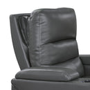 Homelegance Rose Hill 9517GY-1PWH Power Reclining Chair with Power Headrest, Heat and Massage, Receptacle, Cup-Holders with LED light, Storage Arms and Charging Ports IMAGE 9