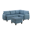  Homelegance Garren 9557BUE*5SCOT 5 pc Sectional with Storage and Ottoman IMAGE 1