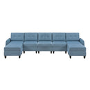  Homelegance Garren 9557BUE*7SC2OT 7 pc Sectional with Storage and Two Ottomans IMAGE 1
