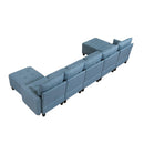  Homelegance Garren 9557BUE*7SC2OT 7 pc Sectional with Storage and Two Ottomans IMAGE 4