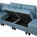  Homelegance Garren 9557BUE*7SCOT 7 pc Sectional with Storage and Ottoman IMAGE 17