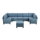  Homelegance Garren 9557BUE*8SCOT 8 pc Sectional with Storage and Ottoman IMAGE 1
