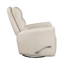 Manufacturer Color_Beige -- Homelegance Dimitri Swivel Glider Leather Look Recliner IMAGE 3