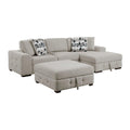  Manufacturer Color_Taupe -- Raife 9624TP*32LRC 3 pc Sectional with Right Chaise and Ottoman IMAGE 1