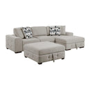  Manufacturer Color_Taupe -- Raife 9624TP*32LRC 3 pc Sectional with Right Chaise and Ottoman IMAGE 1