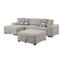  Manufacturer Color_Taupe -- Raife 9624TP*3LC2R 3 pc Sectional with Left Chaise and Ottoman IMAGE 1