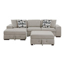  Manufacturer Color_Taupe -- Raife 9624TP*3LC2R 3 pc Sectional with Left Chaise and Ottoman IMAGE 2