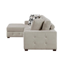  Manufacturer Color_Taupe -- Raife 9624TP*3LC2R 3 pc Sectional with Left Chaise and Ottoman IMAGE 6