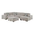  Manufacturer Color_Taupe -- Raife 9624TP*52LRC 5 pc Sectional with Right Chaise and Storage Ottoman IMAGE 1