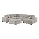  Manufacturer Color_Taupe -- Raife 9624TP*52LRC 5 pc Sectional with Right Chaise and Storage Ottoman IMAGE 1