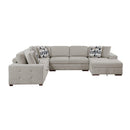 Manufacturer Color_Taupe -- Raife 9624TP*52LRC 5 pc Sectional with Right Chaise and Storage Ottoman IMAGE 4
