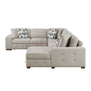  Manufacturer Color_Taupe -- Raife 9624TP*52LRC 5 pc Sectional with Right Chaise and Storage Ottoman IMAGE 5