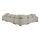 Manufacturer Color_Taupe -- Raife 9624TP*52LRC 5 pc Sectional with Right Chaise and Storage Ottoman IMAGE 6