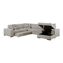  Manufacturer Color_Taupe -- Raife 9624TP*52LRC 5 pc Sectional with Right Chaise and Storage Ottoman IMAGE 7