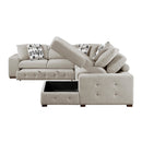  Manufacturer Color_Taupe -- Raife 9624TP*52LRC 5 pc Sectional with Right Chaise and Storage Ottoman IMAGE 8