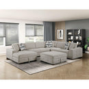  Manufacturer Color_Taupe -- Raife 9624TP*5LC2R 5 pc Sectional with Left Chaise and Storage Ottoman IMAGE 13