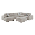  Manufacturer Color_Taupe -- Raife 9624TP*5LC2R 5 pc Sectional with Left Chaise and Storage Ottoman IMAGE 1
