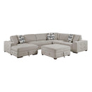  Manufacturer Color_Taupe -- Raife 9624TP*5LC2R 5 pc Sectional with Left Chaise and Storage Ottoman IMAGE 1