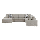 Manufacturer Color_Taupe -- Raife 9624TP*5LC2R 5 pc Sectional with Left Chaise and Storage Ottoman IMAGE 4