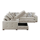  Manufacturer Color_Taupe -- Raife 9624TP*5LC2R 5 pc Sectional with Left Chaise and Storage Ottoman IMAGE 8