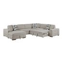  Manufacturer Color_Taupe -- Raife 9624TP*5LC2R 5 pc Sectional with Left Chaise and Storage Ottoman IMAGE 9