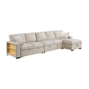  Homelegance Pompano 9630BE*32LRC Sectional with Right Chaise, Pull-out Bed, Hidden Storages and Shelves, Charging Ports IMAGE 1