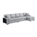  Homelegance Pompano 9630GY*32LRC Sectional with Right Chaise, Pull-out Bed, Hidden Storages and Shelves, Charging Ports IMAGE 1