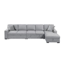  Homelegance Pompano 9630GY*32LRC Sectional with Right Chaise, Pull-out Bed, Hidden Storages and Shelves, Charging Ports IMAGE 2