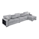  Homelegance Pompano 9630GY*32LRC Sectional with Right Chaise, Pull-out Bed, Hidden Storages and Shelves, Charging Ports IMAGE 3