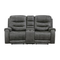  Manufacturer Color_Dark Grey -- Oberon 9634DGY-2 Double Reclining Love Seat with Center Console IMAGE 1