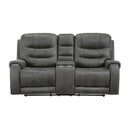  Manufacturer Color_Dark Grey -- Oberon 9634DGY-2 Double Reclining Love Seat with Center Console IMAGE 1
