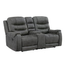  Manufacturer Color_Dark Grey -- Oberon 9634DGY-2 Double Reclining Love Seat with Center Console IMAGE 2