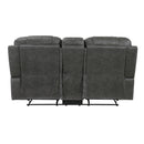  Manufacturer Color_Dark Grey -- Oberon 9634DGY-2 Double Reclining Love Seat with Center Console IMAGE 3