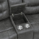  Manufacturer Color_Dark Grey -- Oberon 9634DGY-2 Double Reclining Love Seat with Center Console IMAGE 5